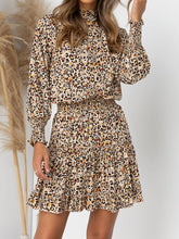 leopard print long sleeve elastic dress Sai Feel
